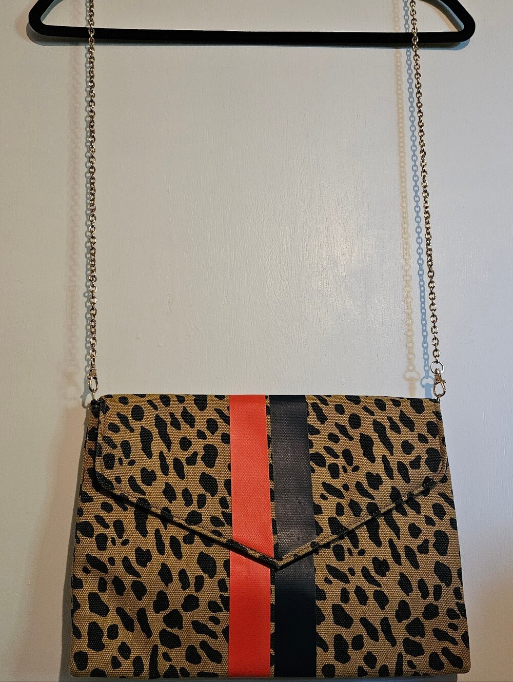 Stella & Dot Bellamy Clutch Purse Animal Print Convertable Bag
